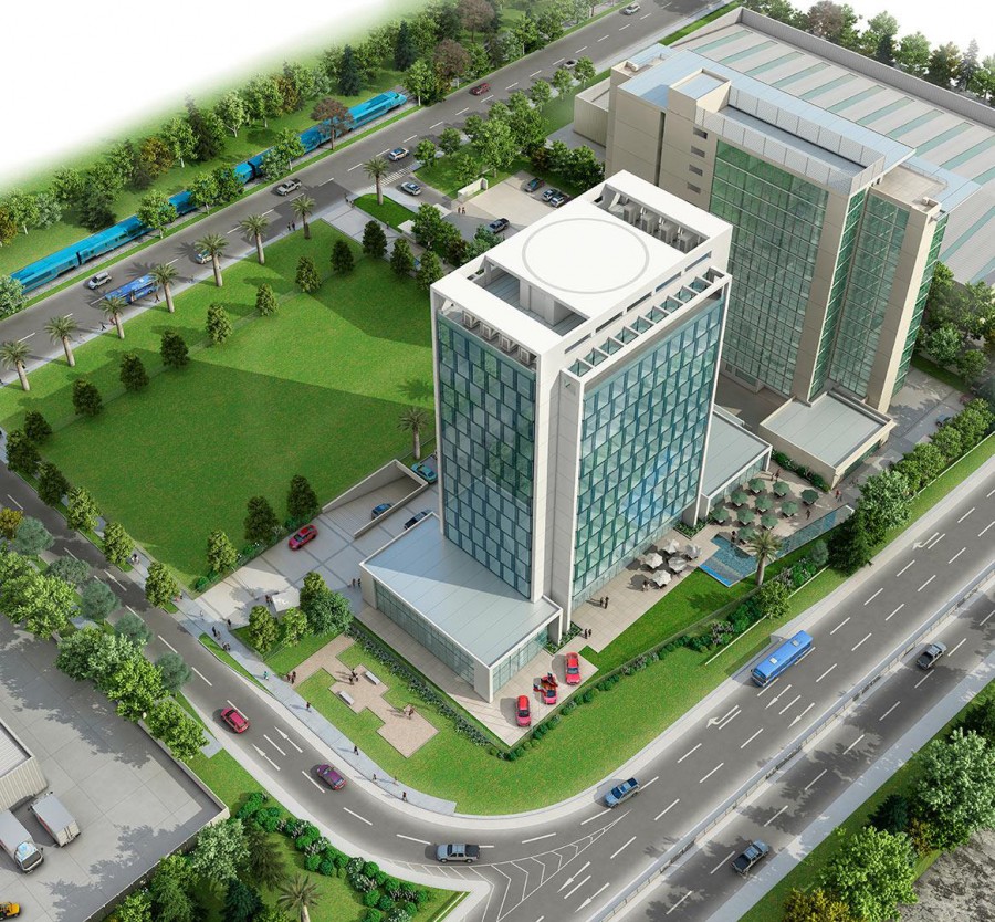 The Reitz II office tower offers 14 floors of office space, 2 levels of underground parking, a gym, cafeterias and restaurants. Missing was a waterproofing solution