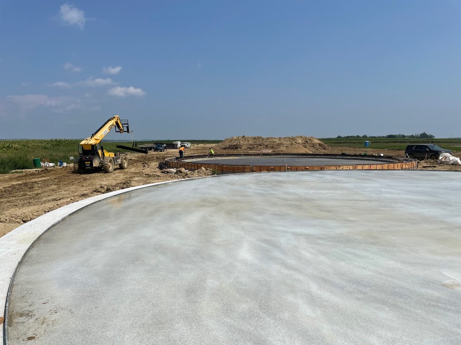 Concrete digester tanks of the RNG facility